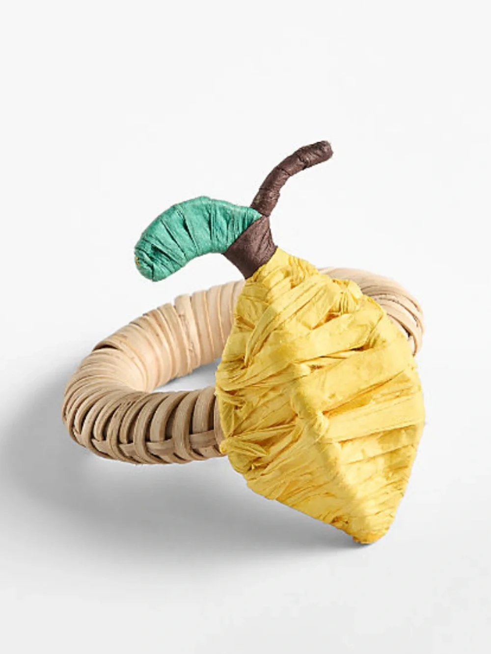 New! 🇮🇹🍋✨Crate&Barrel Raffia Lemon Napkin Ring